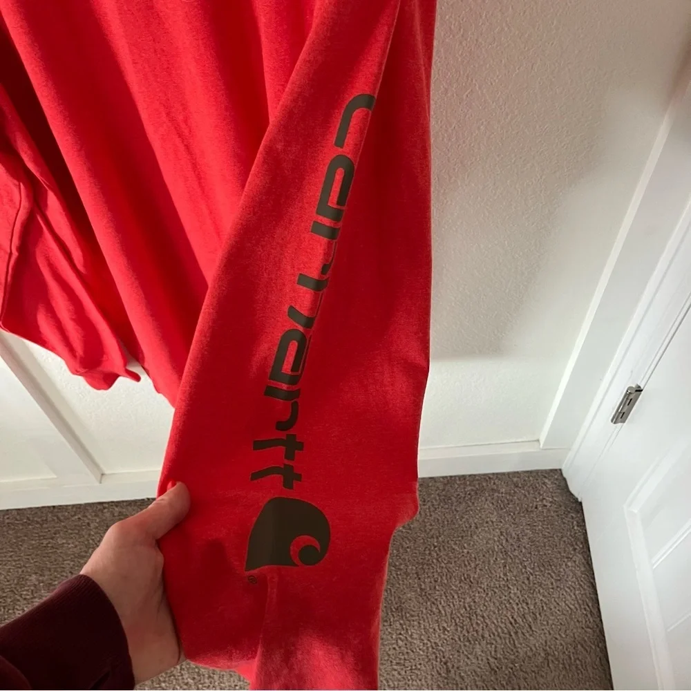 Carhartt Men's Large Tall Loose Fit Logo Long Sleeve Shirt. - Picture 5 of 8